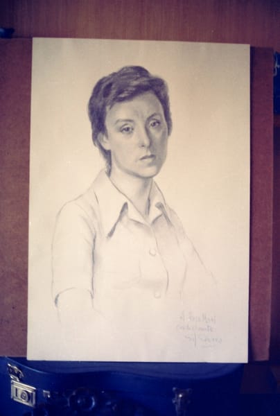 Retrato de Rosa Mari a lápiz