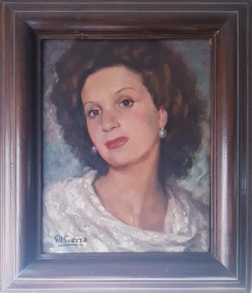 Retrato de mujer con blusa blanca