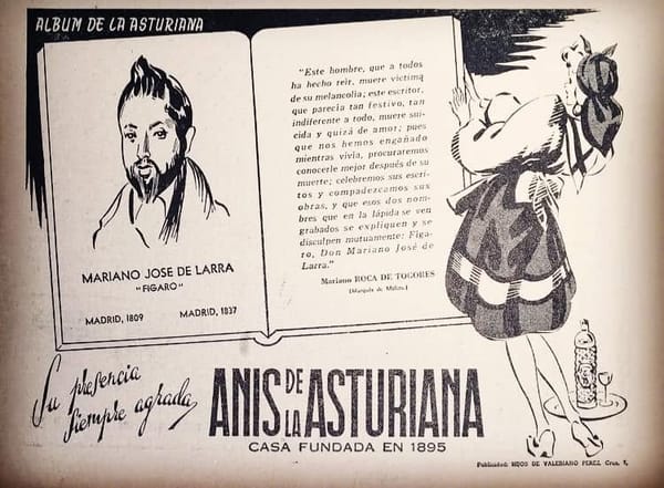 Anís de la Asturiana — Álbum de la Asturiana: Mariano José de Larra